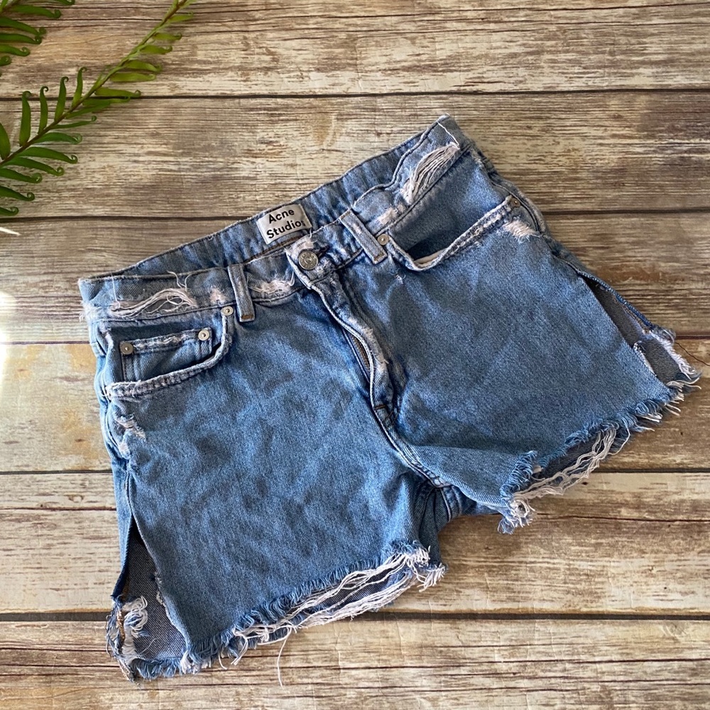 Acne Studios Reworked Distressed Cut Off Shorts